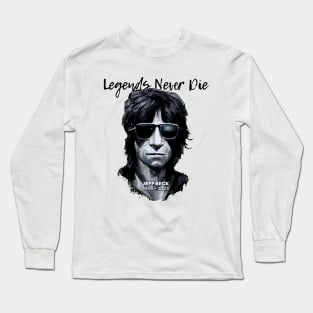 Jeff Beck No. 10: Legends Never Die, Rest In Peace 1944 - 2023 (RIP) Long Sleeve T-Shirt